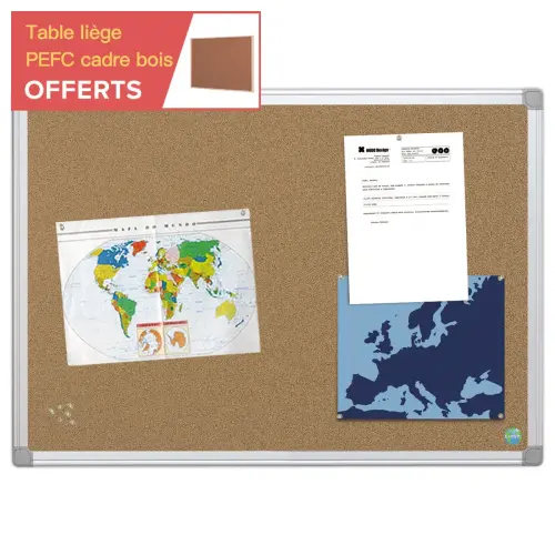 Tableau fond liège - 90 x 180 cm - BI-OFFICE photo du produit