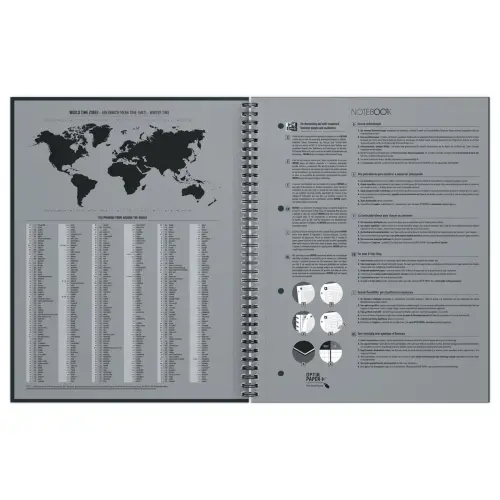 Cahier spirale Notebook A4+, 160p, 5x5, Oxford international Noir photo du produit