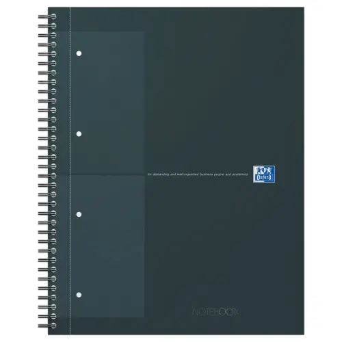 Cahier spirale Notebook A4+, 160p, 5x5, Oxford international Noir photo du produit