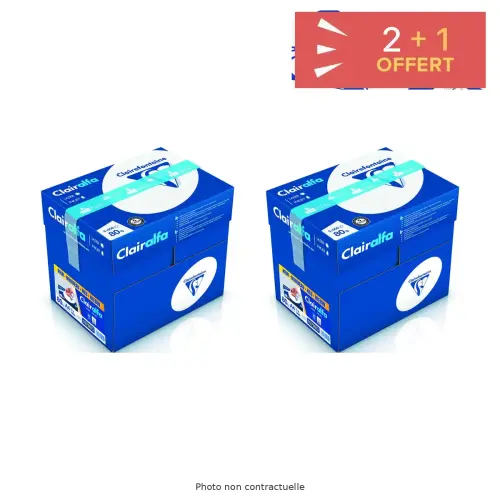 10 Ramettes papier soit 2 500 feuilles A4 Clairalfa + 5 ramettes offertes- 80g - Clairefontaine photo du produit