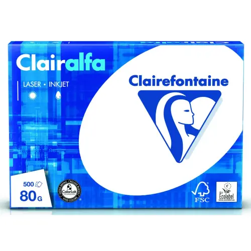 10 Ramettes papier soit 2 500 feuilles A4 Clairalfa + 5 ramettes offertes- 80g - Clairefontaine photo du produit