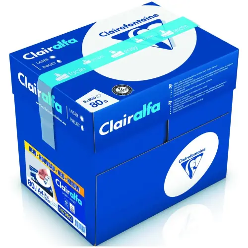 10 Ramettes papier soit 2 500 feuilles A4 Clairalfa + 5 ramettes offertes- 80g - Clairefontaine photo du produit