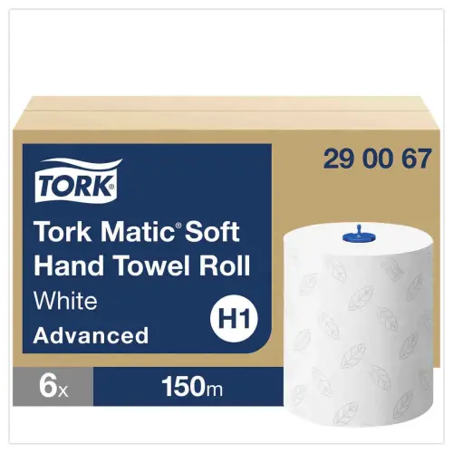 12 Bobines (2 cartons de 6) Tork matic H1+ 1 distributeur H1 offert photo du produit