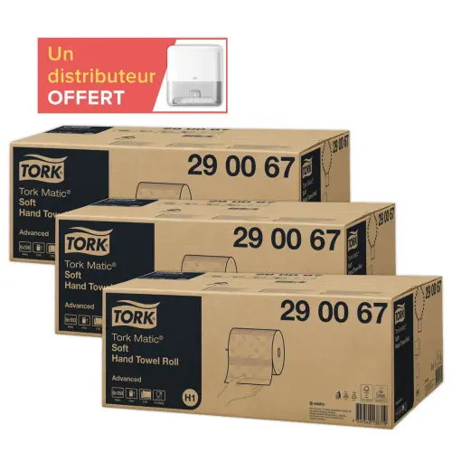 18 Bobines (3 cartons de 6) Tork matic H1+ 1 distrib Intuition H1 offert photo du produit