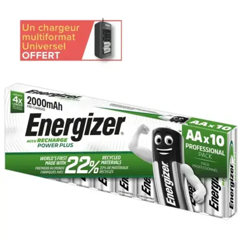20 piles rechargeables ENERGIZER AA photo du produit