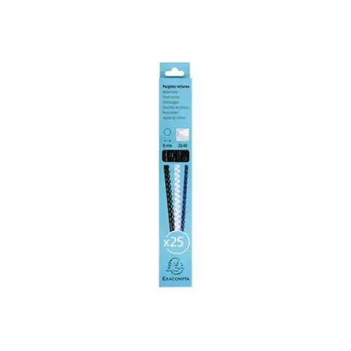 Boite 25 reliures spirales plastique 8mm - Noir - EXACOMPTA photo du produit