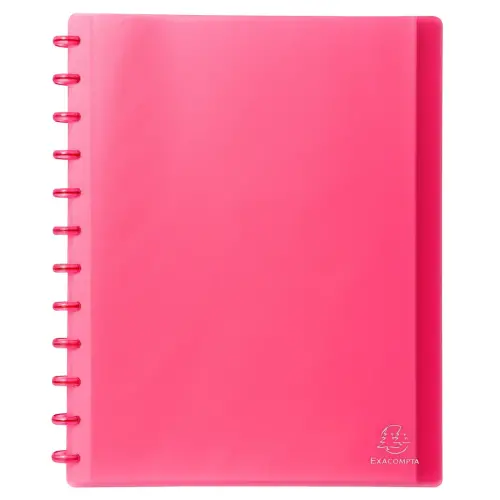 Prot&egrave;ge-documents &agrave; anneaux et pochettes d&eacute;tachables 60 vues - A4 - Rouge - EXACOMPTA photo du produit