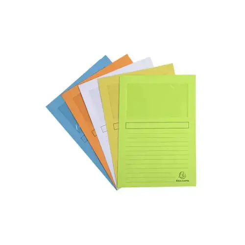Paquet de 25 chemises &agrave; fen&ecirc;tre Forever 120g/m&sup2; - coloris pastel assortis - 22x31cm - Couleurs assorties - EXACOMPTA photo du produit