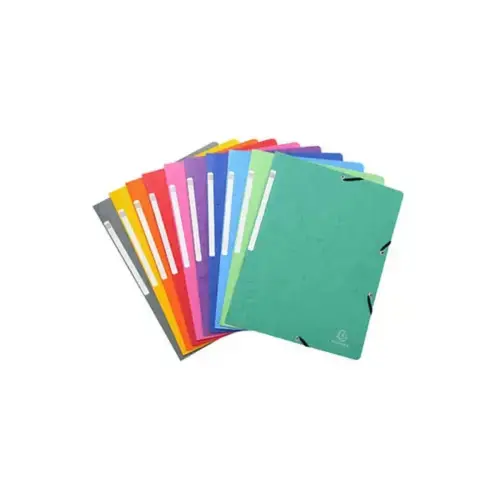 Chemise &agrave; &eacute;lastique sans rabat carte lustr&eacute;e 400gm&sup2; - A4 - Couleurs assorties - EXACOMPTA photo du produit