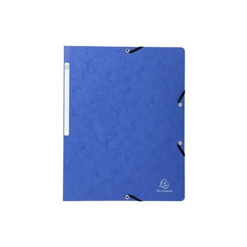 Chemise à élastique sans rabat carte lustrée 355gm² - A4 - Bleu - EXACOMPTA photo du produit