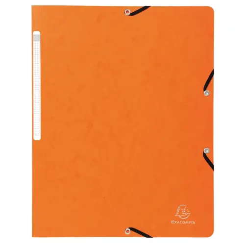 Chemise &agrave; &eacute;lastique sans rabat carte lustr&eacute;e 400gm&sup2; - A4 - Orange - EXACOMPTA photo du produit