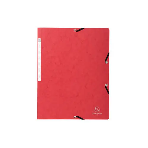 Chemise à élastique sans rabat carte lustrée 355gm² - A4 - Rouge - EXACOMPTA photo du produit