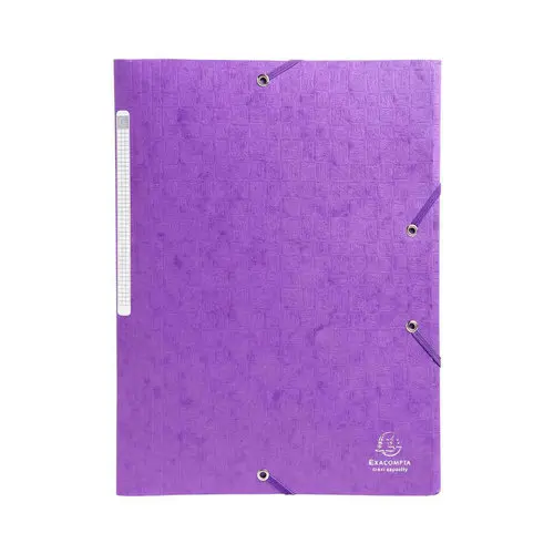 Chemises à élastiques carte lustrée 3 rabats monobloc - Violet - EXACOMPTA photo du produit