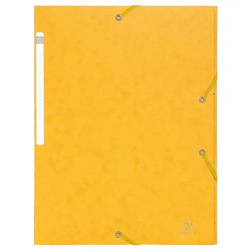 Chemises à élastiques carte lustrée 3 rabats monobloc - Jaune - EXACOMPTA photo du produit