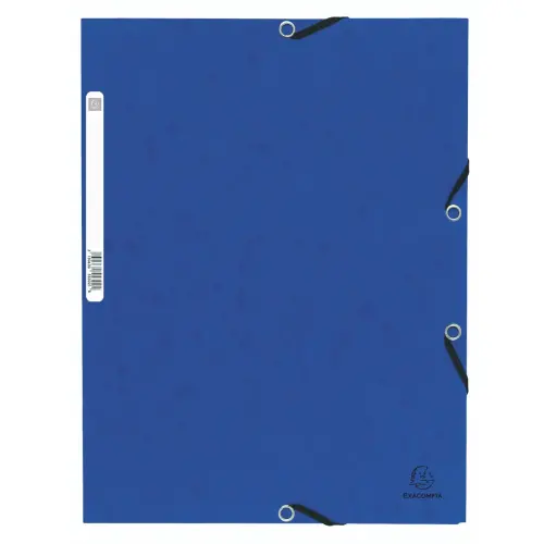 Chemise à élastique 3 rabats carte lustrée 355gm² - A4 - Bleu - EXACOMPTA photo du produit