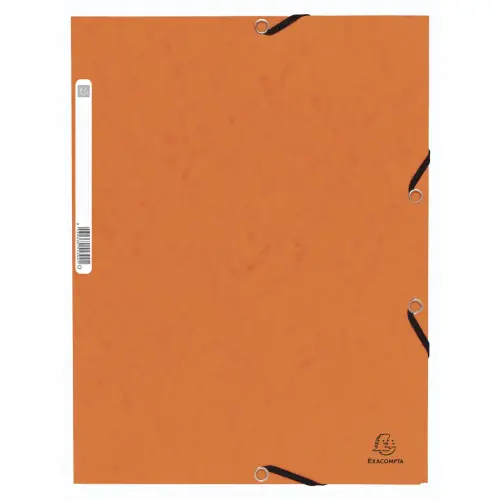 Chemise à élastique 3 rabats carte lustrée 355gm² - A4 - Orange - EXACOMPTA photo du produit