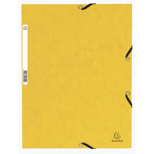 Chemise &agrave; &eacute;lastique 3 rabats carte lustr&eacute;e 355gm&sup2; - A4 - Jaune - EXACOMPTA photo du produit