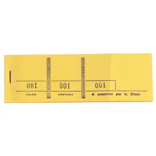 Bloc passe-partout 100 feuillets numérotés de 3 volets - Format 4,8x15 cm - Jaune - EXACOMPTA photo du produit