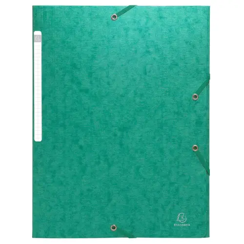 Chemise 3 rabats &agrave; &eacute;lastiques Maxi Capacity carte lustr&eacute;e 600g/m2 Scotten &reg;- A4 - Vert - EXACOMPTA photo du produit