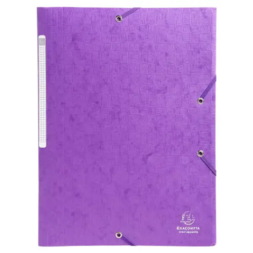Chemise 3 rabats &agrave; &eacute;lastiques Maxi Capacity carte lustr&eacute;e 600g/m2 Scotten &reg;- A4 - Violet - EXACOMPTA photo du produit