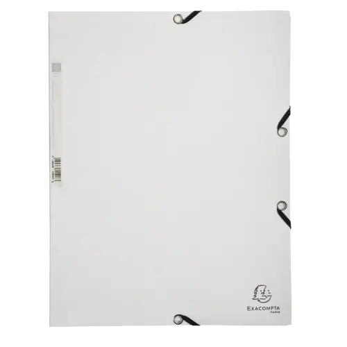 Chemise 3 rabats à élastiques carte lustrée 400g/m2 - A4 - Blanc - EXACOMPTA photo du produit
