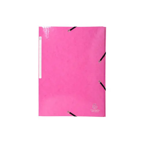 Chemise &agrave; &eacute;lastiques 3 rabats Maxi capacity carte lustr&eacute;e pellicul&eacute;e 425gm&sup2; Iderama A4 - Rose - EXACOMPTA photo du produit