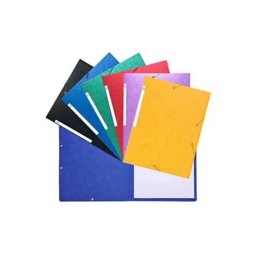 Chemise à élastiques sans rabat - carte lustrée gaufrée Scotten 600g/m2- A4 - Couleurs assorties - EXACOMPTA photo du produit