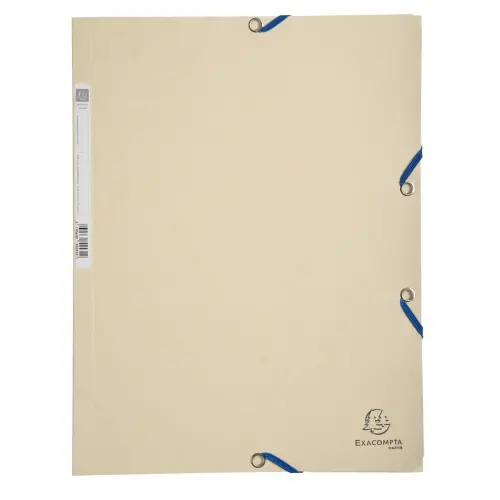 Chemise 3 rabats à élastiques carte lustrée 400g/m2 - A4 - Ivoire - EXACOMPTA photo du produit
