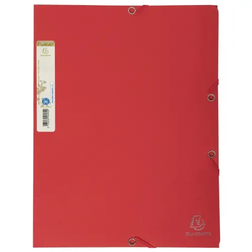 Chemise 3 rabats à élastique carte recyclée 380g/m2 Forever - A4 - Rouge - EXACOMPTA photo du produit