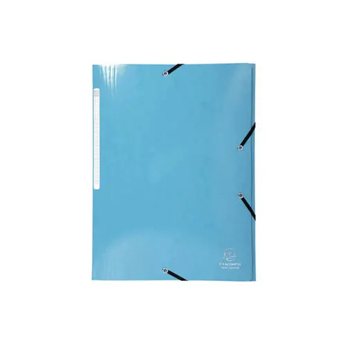 Chemise à élastiques 3 rabats Maxi capacity carte lustrée pelliculée 425gm² Iderama A4 - Bleu clair - EXACOMPTA photo du produit