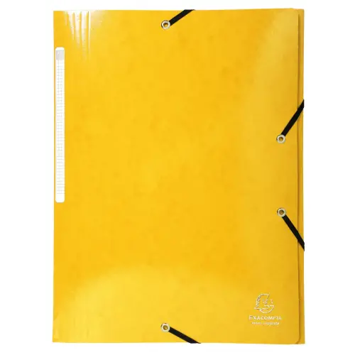 Chemise à élastiques 3 rabats Maxi capacity carte lustrée pelliculée 425gm² Iderama A4 - Jaune - EXACOMPTA photo du produit