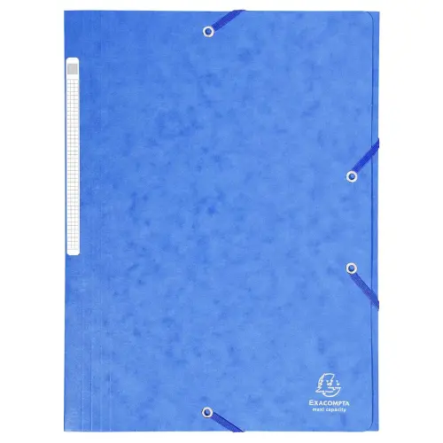 Chemise à élastiques Maxi capacity carte lustrée 425gm² - A4 - Bleu - EXACOMPTA photo du produit