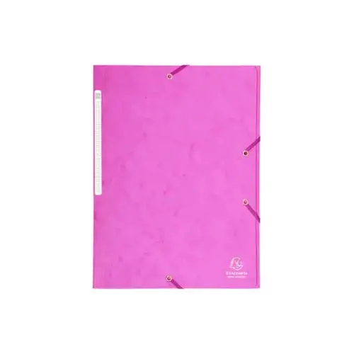 Chemise &agrave; &eacute;lastiques Maxi capacity carte lustr&eacute;e 425gm&sup2; - A4 - Rose - EXACOMPTA photo du produit