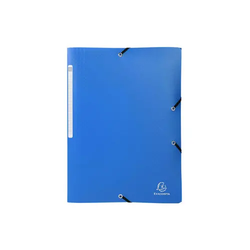 Chemise à élastiques 3 rabats PP OPAK - A4 - Bleu - EXACOMPTA photo du produit