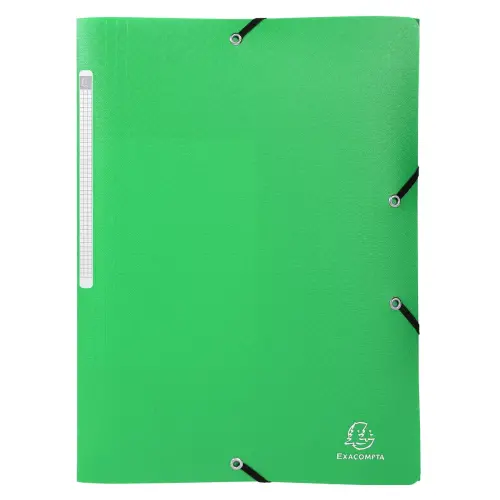 Chemise à élastiques 3 rabats PP OPAK - A4 - Vert clair - EXACOMPTA photo du produit
