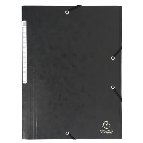 Chemise à élastiques Maxi capacity carte lustrée 425gm² - A4 - Noir - EXACOMPTA photo du produit