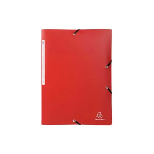 Chemise à élastiques 3 rabats PP OPAK - A4 - Rouge - EXACOMPTA photo du produit