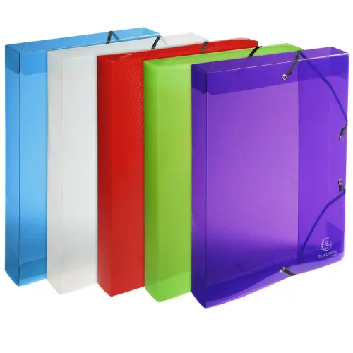 Boite de classement Exabox Dos 40mm Polypropylène Crystal Colours - A4 - Couleurs assorties - EXACOMPTA photo du produit