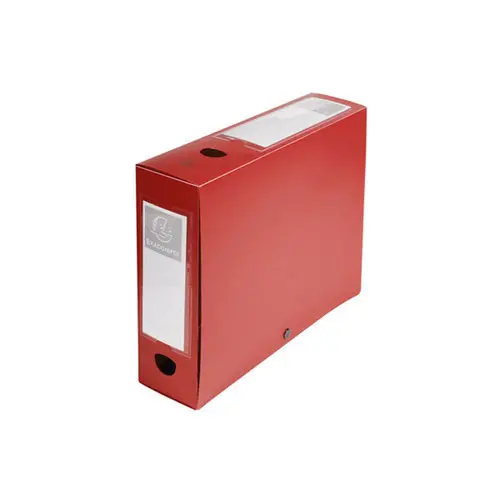 Boite de classement à pression Dos 80mm polypropylène 7/10e Opaque - A4 - Rouge - EXACOMPTA photo du produit