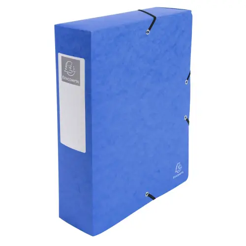 Boite de classement Exabox Dos 80mm Carte lustrée - A4 - Bleu - EXACOMPTA photo du produit