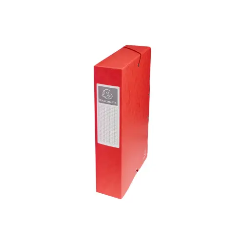 Boite de classement Exabox Dos 60mm Carte lustr&eacute;e - A4 - Rouge - EXACOMPTA photo du produit