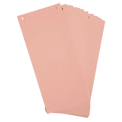 Paquet 100 fiches intercalaires horizontales unies perfor&eacute;es - 105x240mm - Rose - EXACOMPTA photo du produit