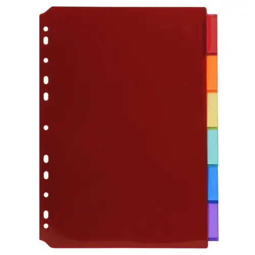 Intercalaires PP transparent couleurs avec porte étiquette A4 6 positions - Exacompta photo du produit