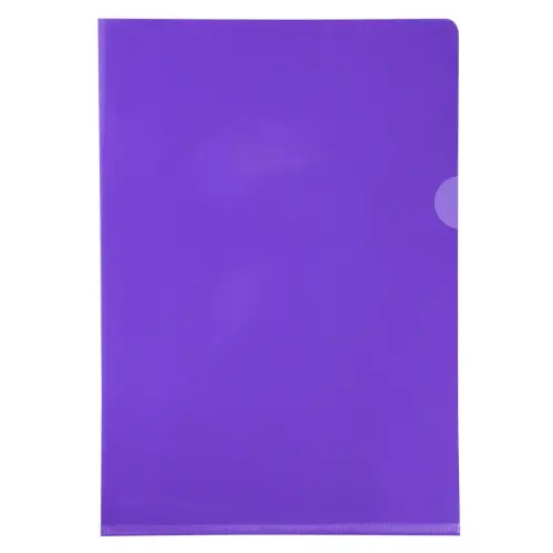 Sachet de 10 pochettes coin PVC lisse haute r&eacute;sistance 13/100e - A4 - Violet - Exacompta photo du produit
