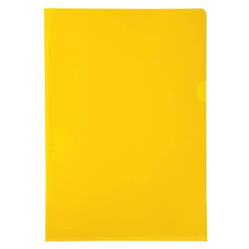 Sachet de 10 pochettes coin PVC lisse haute r&eacute;sistance 13/100e - A4 - Jaune - EXACOMPTA photo du produit
