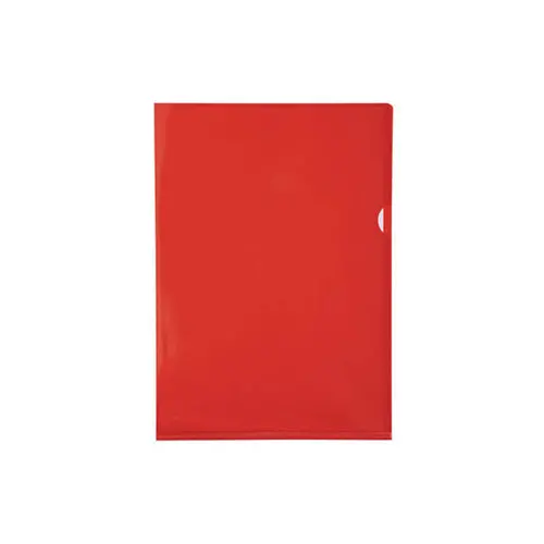 Sachet de 10 pochettes coin PVC lisse haute résistance 13/100e - A4 - Rouge - EXACOMPTA photo du produit