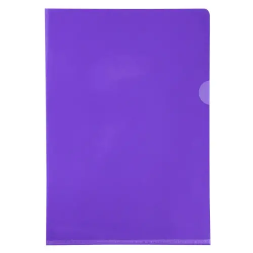 Etui carton de 100 pochettes coin PVC lisse haute résistance 13/100e - A4 - Violet - EXACOMPTA photo du produit