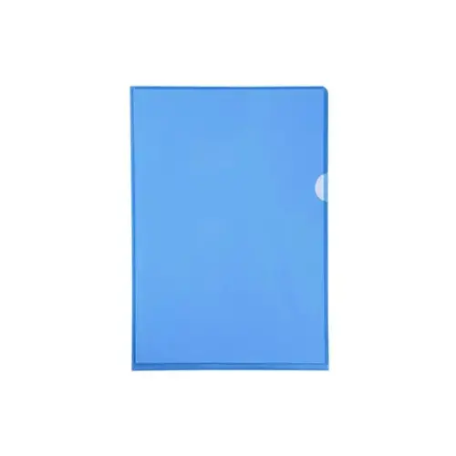 Etui carton de 100 pochettes coin PVC lisse haute r&eacute;sistance 13/100e - A4 - Bleu - EXACOMPTA photo du produit