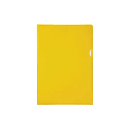 Etui carton de 100 pochettes coin PVC lisse haute r&eacute;sistance 13/100e - A4 - Jaune - EXACOMPTA photo du produit