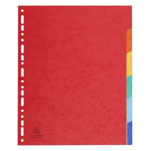 Intercalaires carte lustr&eacute;e 400g 6 positions - A4 maxi - Couleurs assorties - EXACOMPTA photo du produit